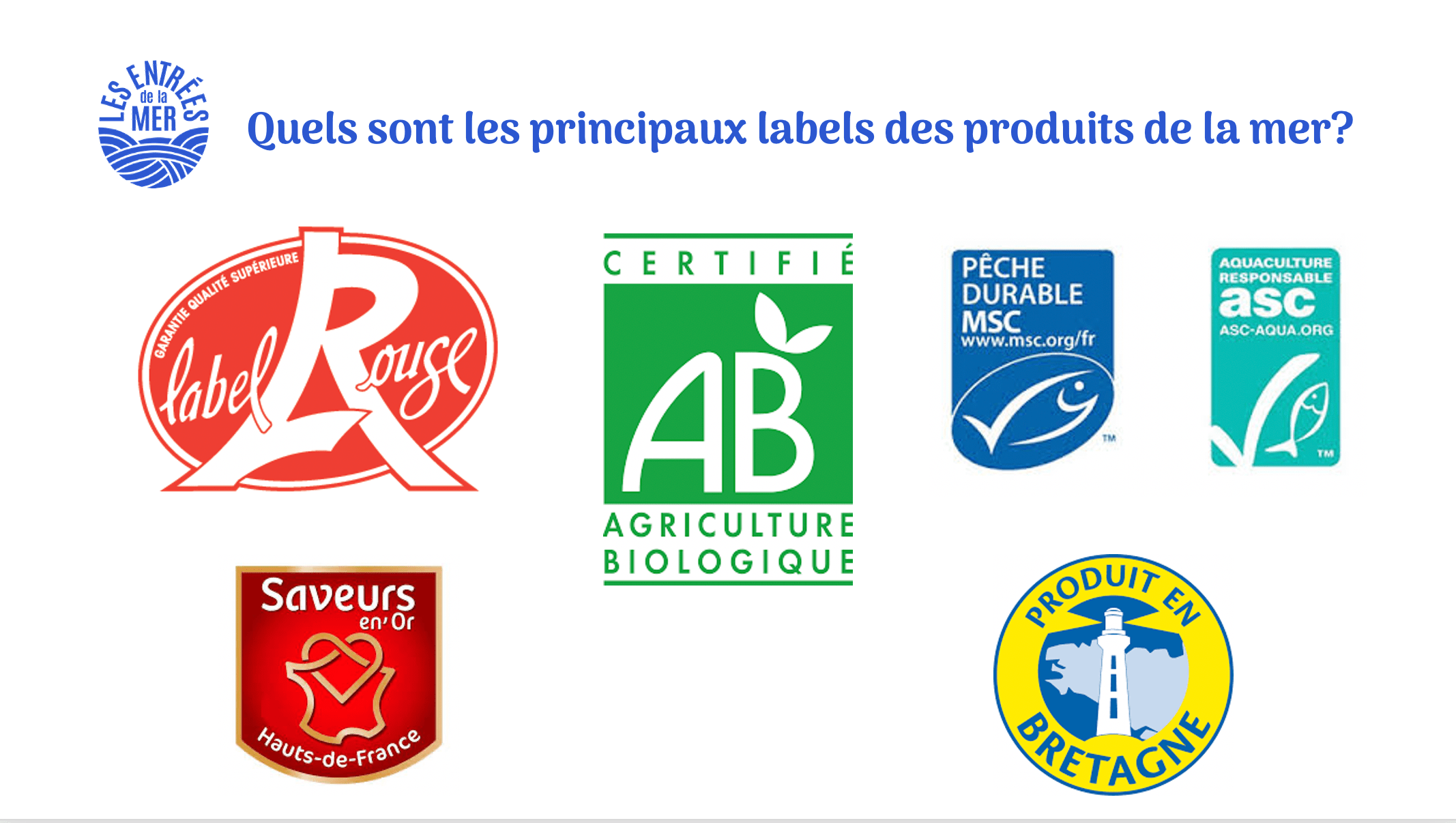 Labels produits de la mer, traiteur de la mer | Les Entrées de la Mer